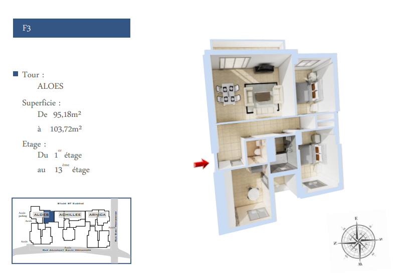Appartement F3 à vendre à Belair, Oran