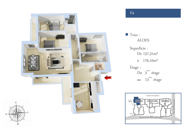 Appartement F4 à vendre - Belair, Oran