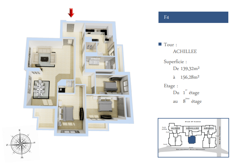 Appartement F4 à vendre - Belair, Oran