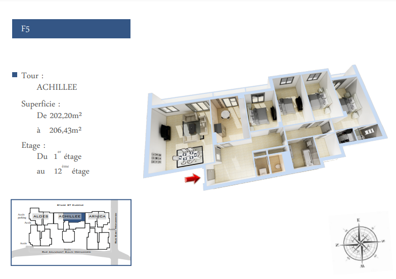 Appartement F5 à vendre à Belair ,Oran