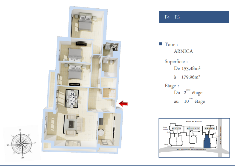 Appartement F5 à vendre à Belair ,Oran