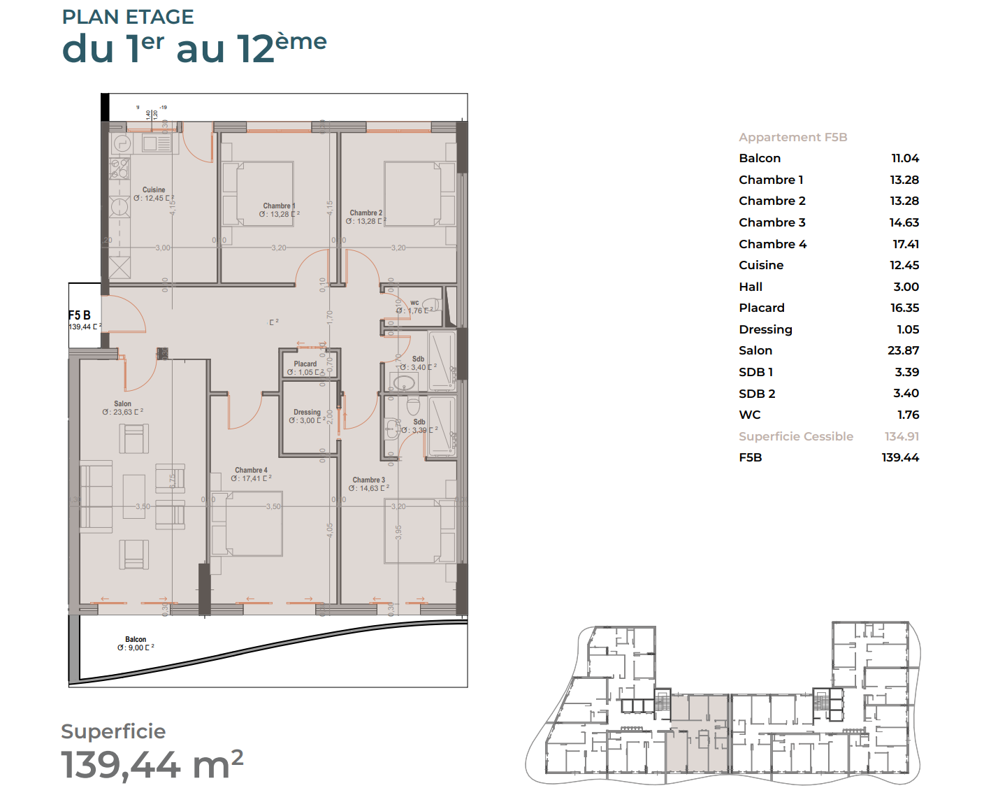 Appartement T5 à vendre - 1er Rocade - Oran avec vue panoramique