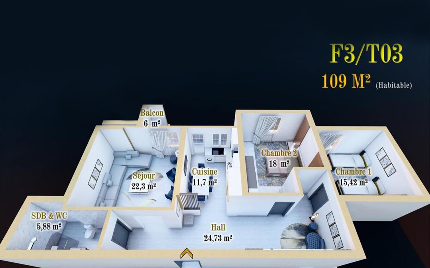 Appartement F3 106, à vendre à Sidi Saïd Tlemcen