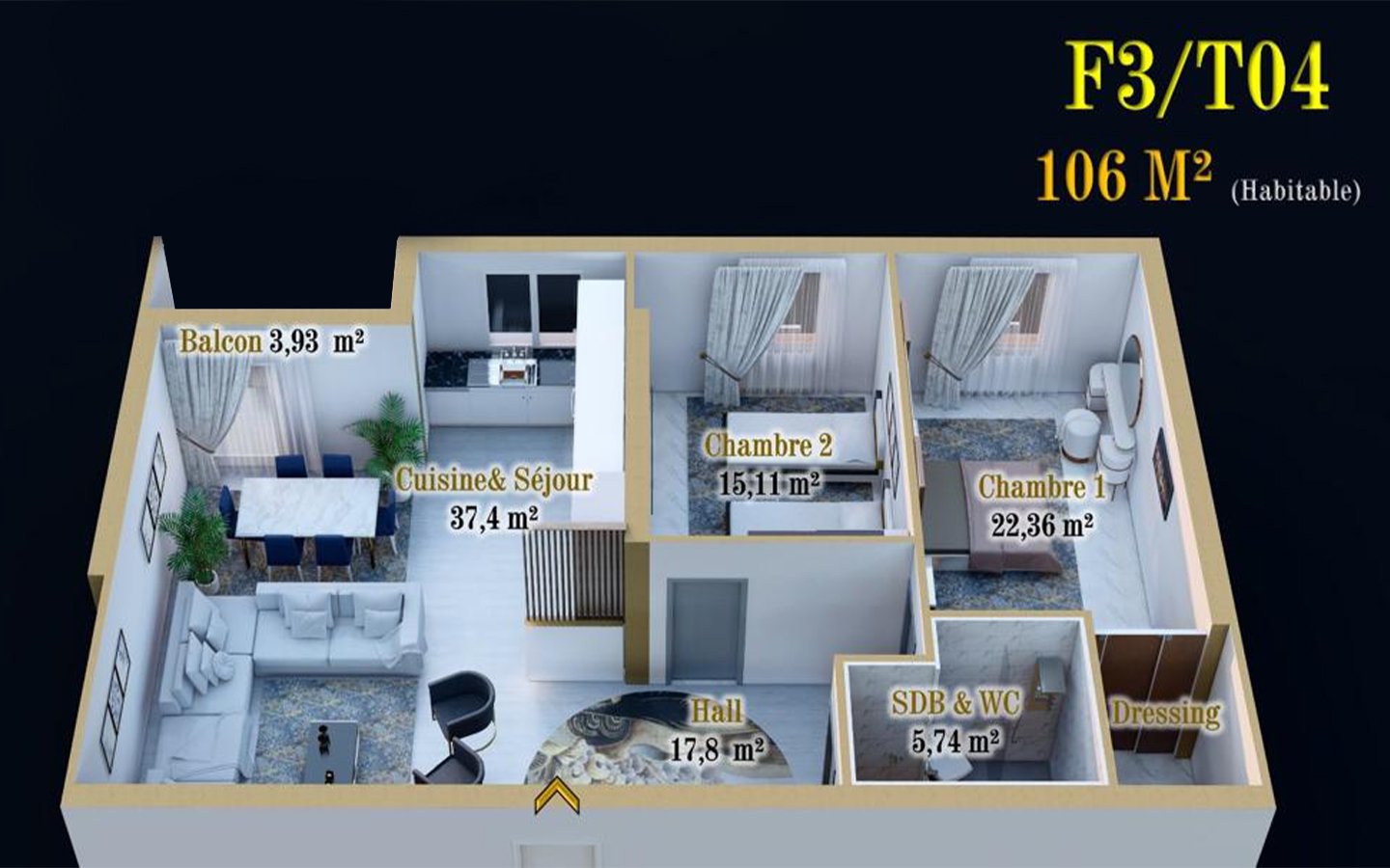 Appartement F3 106, à vendre à Sidi Saïd Tlemcen