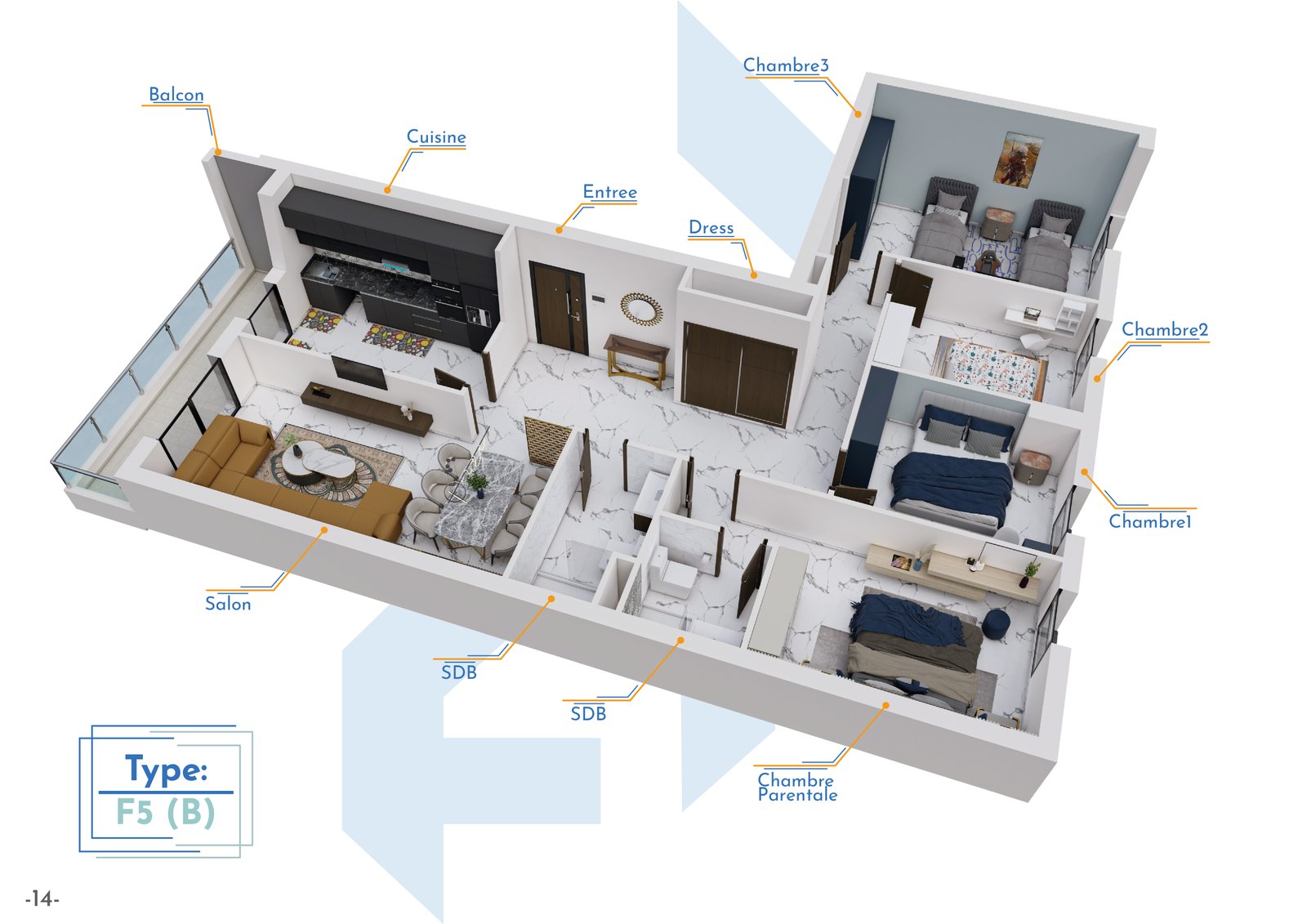 Appartement T5 à vendre à Bel-Air, Oran