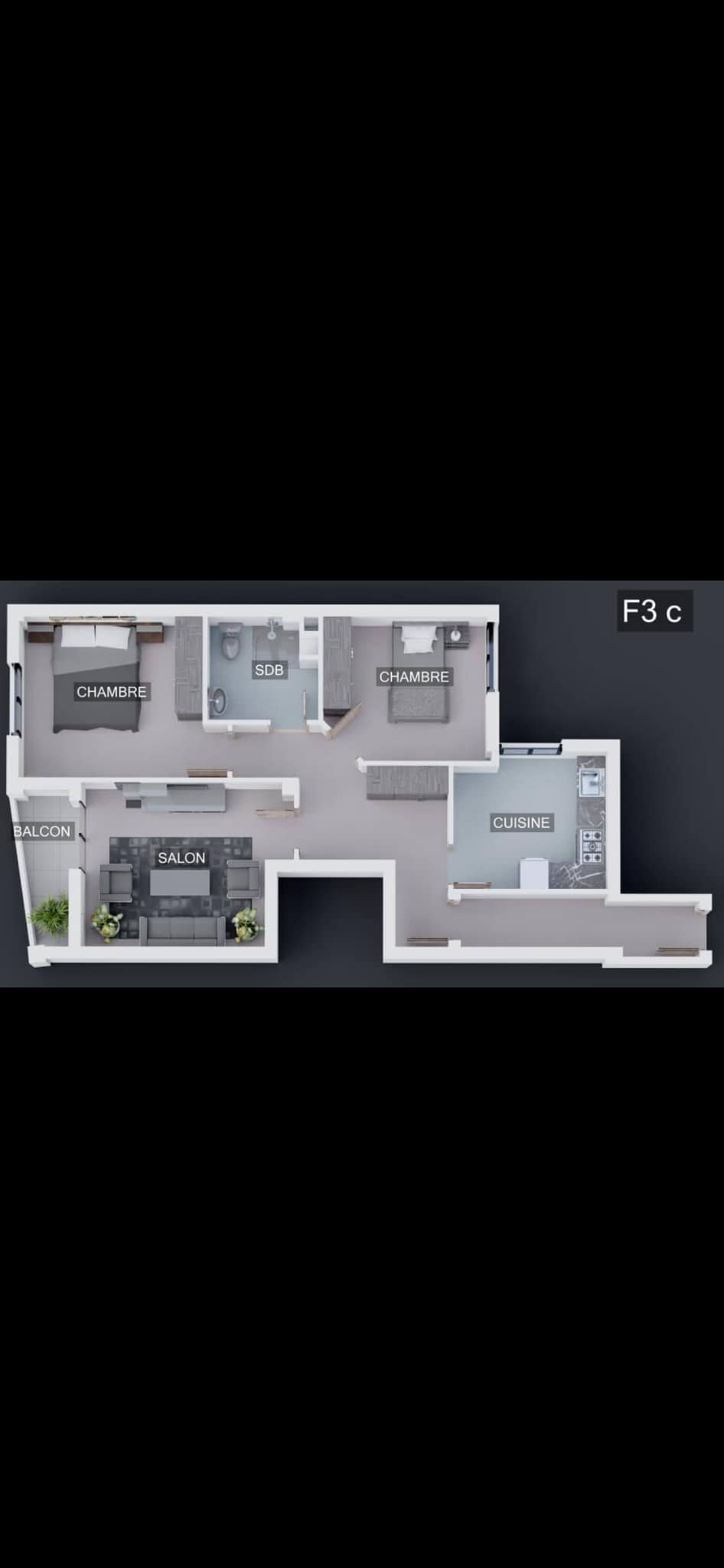 Appartement T3 à vendre -Ain Turk-Oran avec terrasse