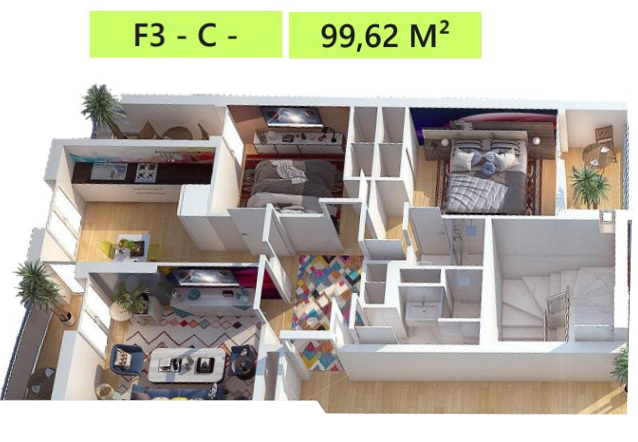 Appartement F3 à vendre -Frange Maritime- Oran avec vue panoramique