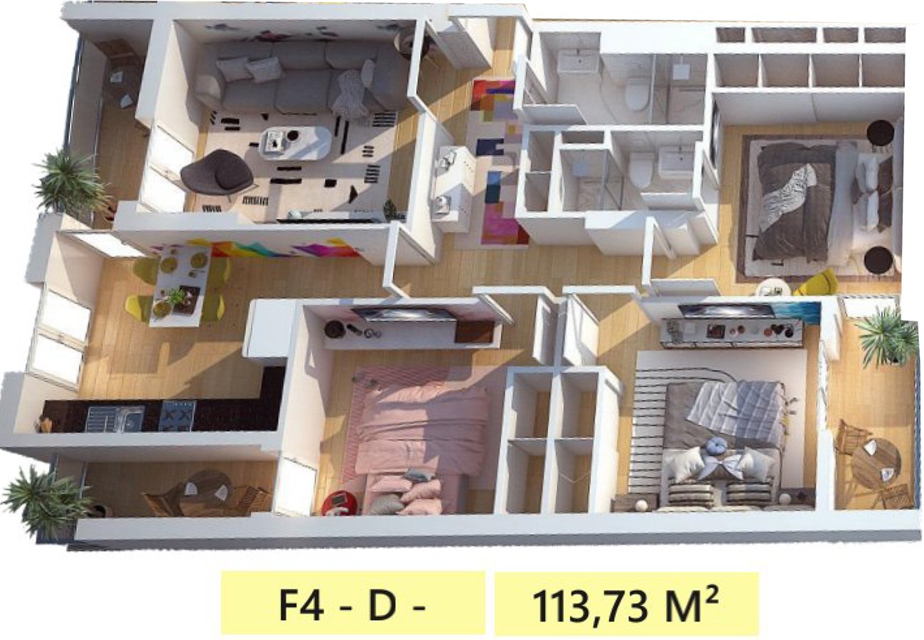 Appartement F4 à vendre - Frange Maritime-Oran avec vue panoramique