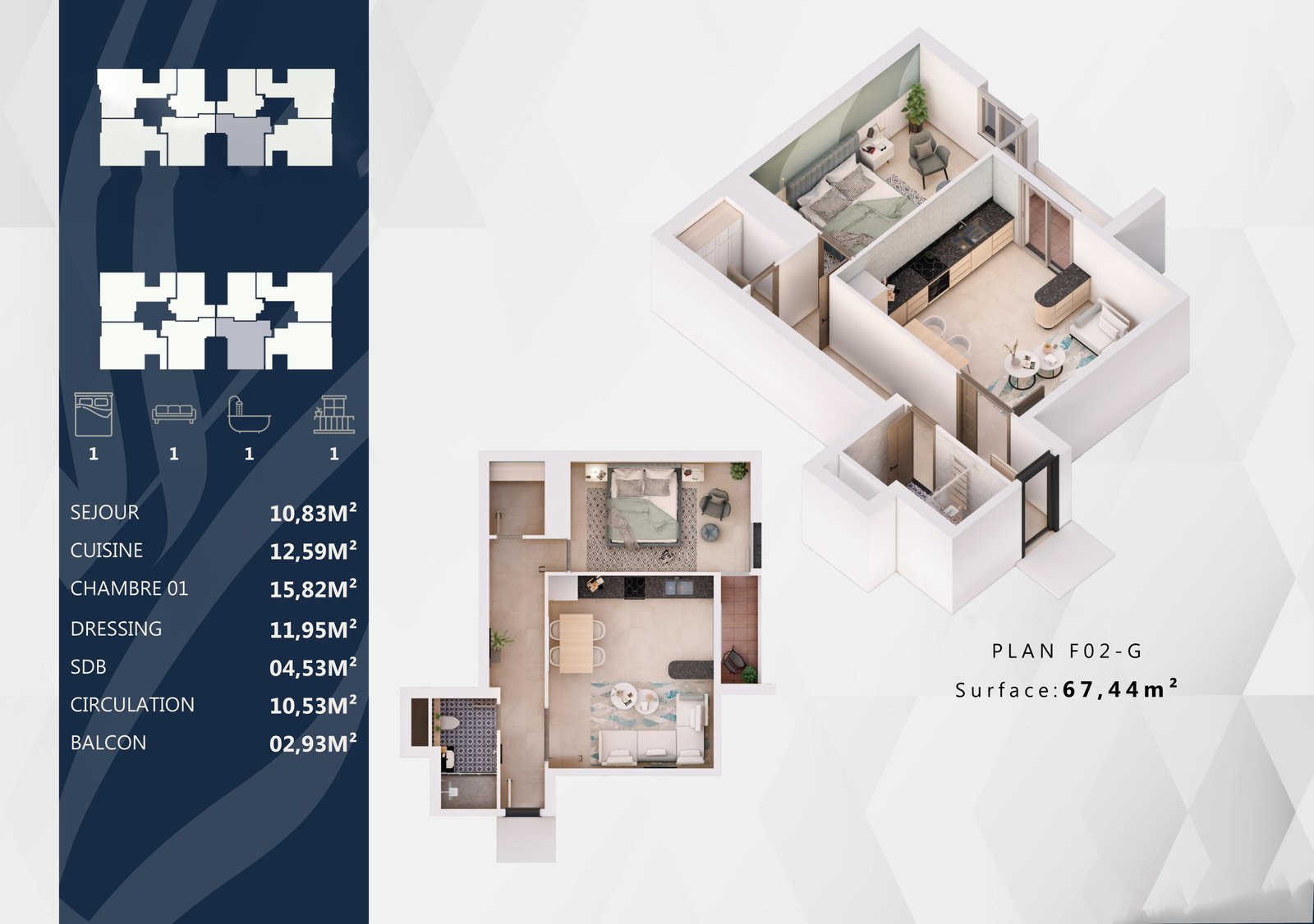 Appartement F2 à vendre -Fernand Ville -Oran