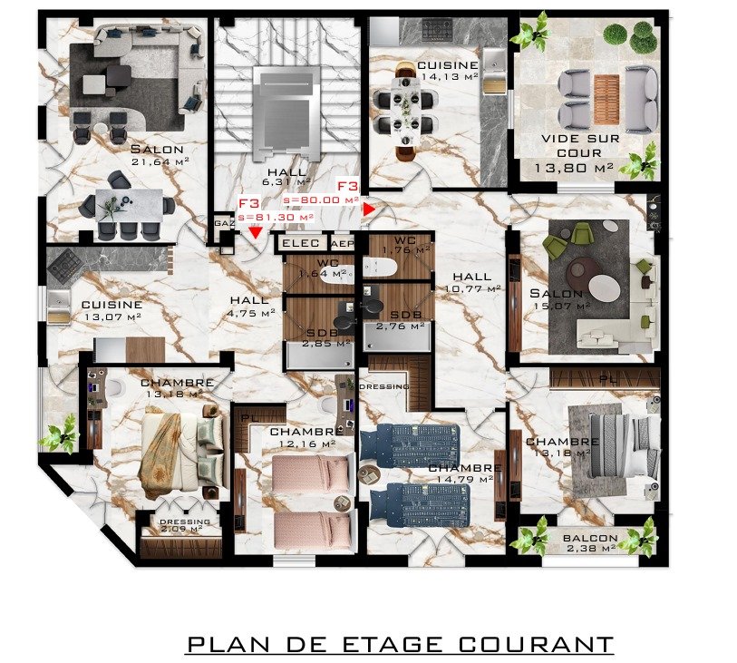 Appartement F3 à vendre - Belgaïd - Oran