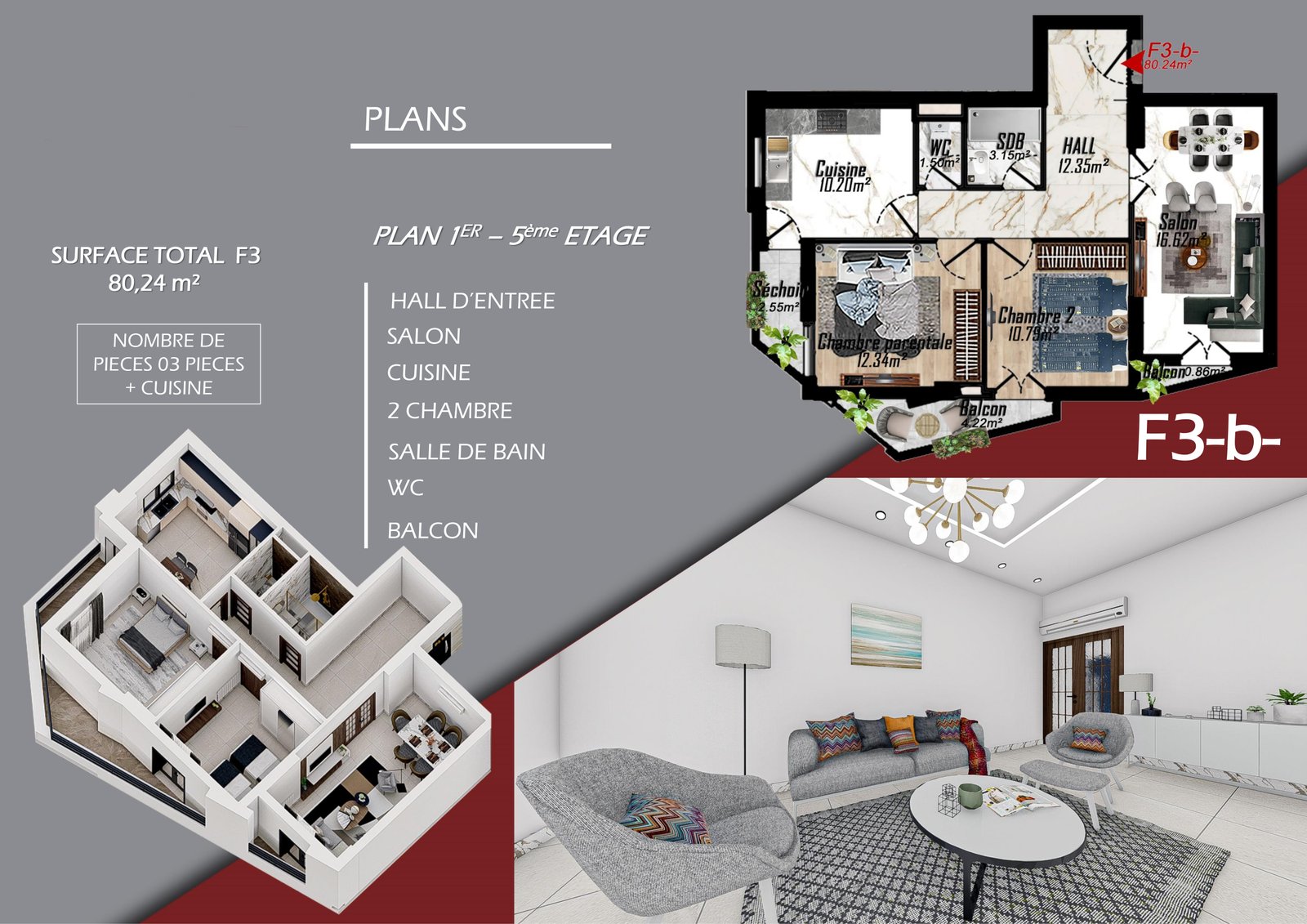 Appartement F3 à vendre - Belgaïd - Oran
