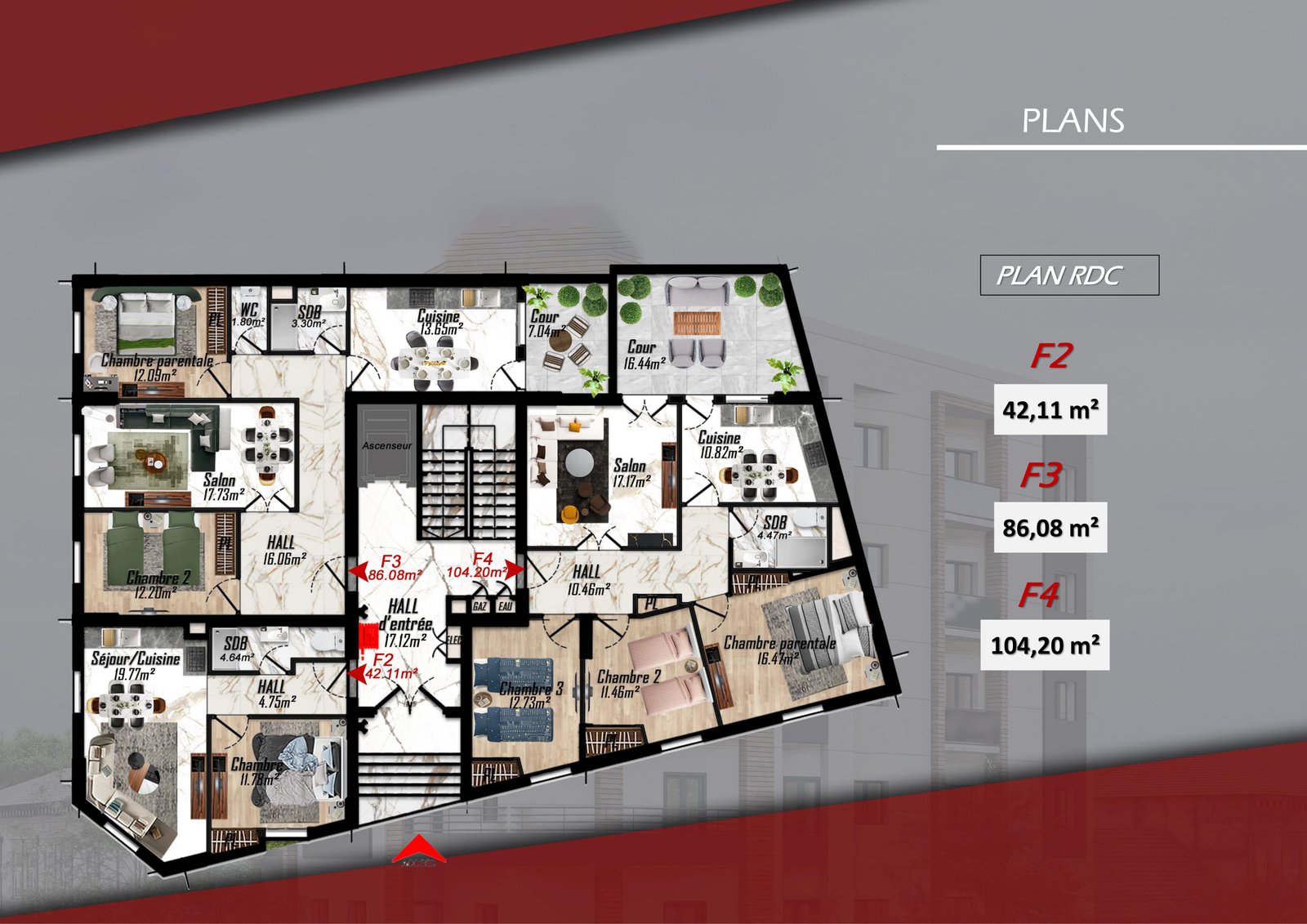 Appartement F2 42, à vendre - Es-sénia - Oran