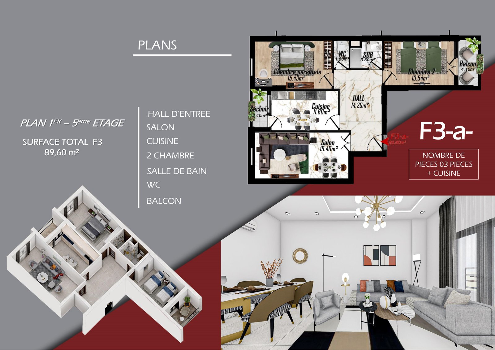 Appartement F3 à vendre - Es-Sénia - Oran