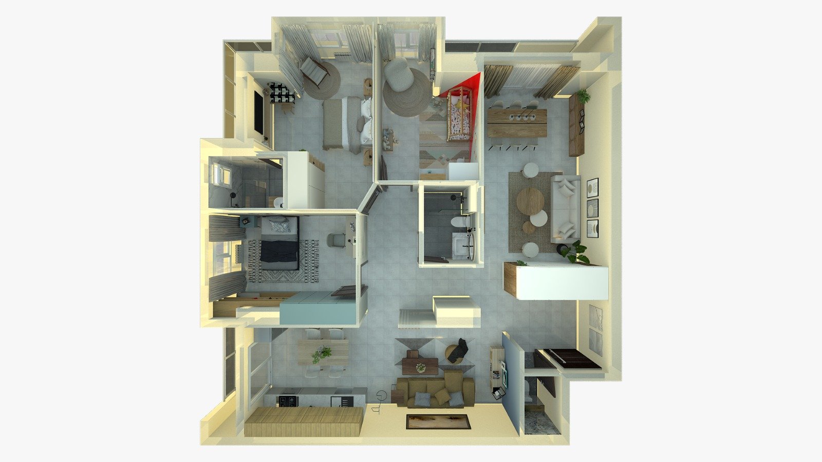 Appartement F4 à vendre - Les Amandiers - ORAN avec suite parentale