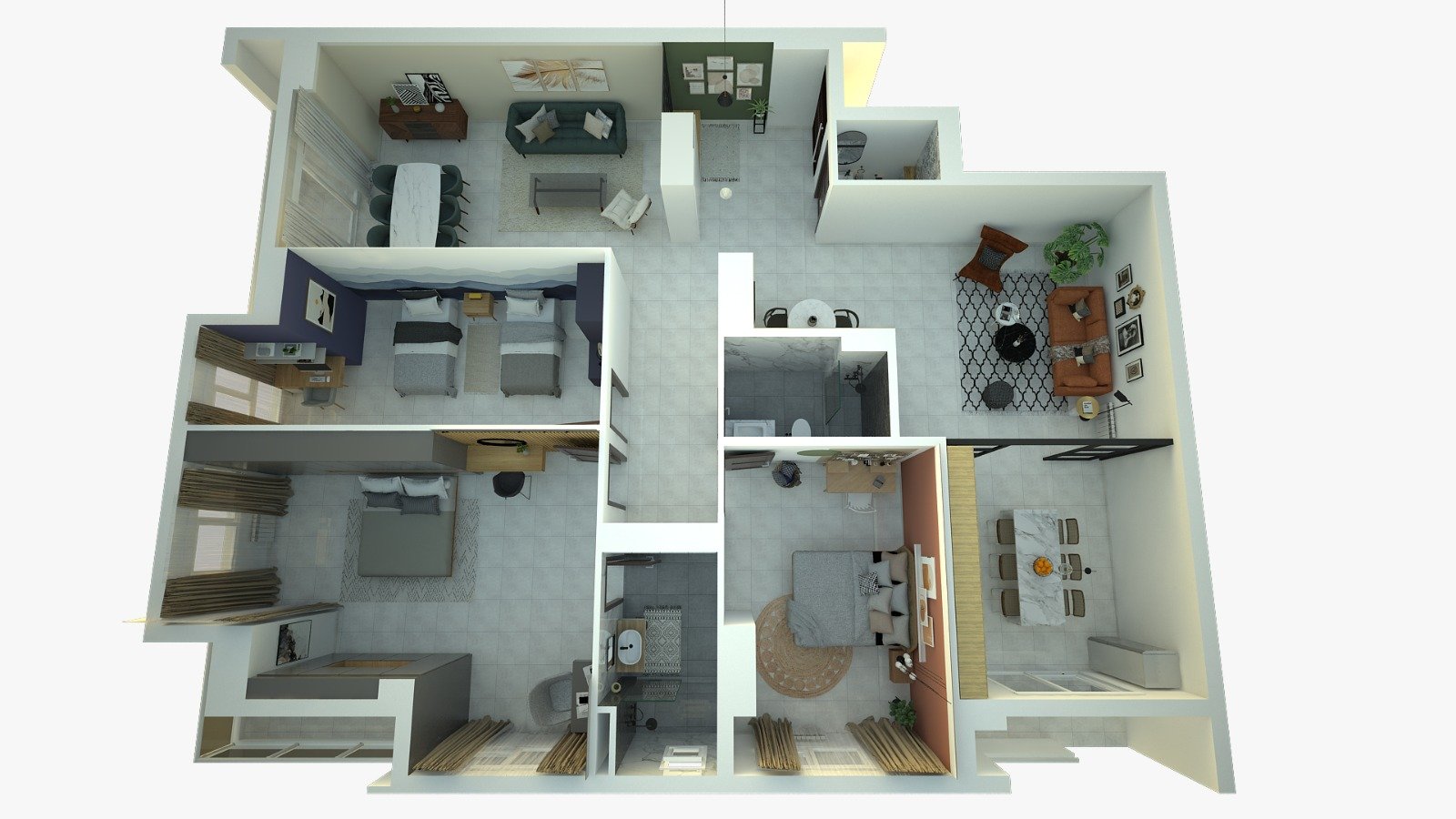 Appartement F5 à vendre - Les Amandiers - ORAN avec suite parentale