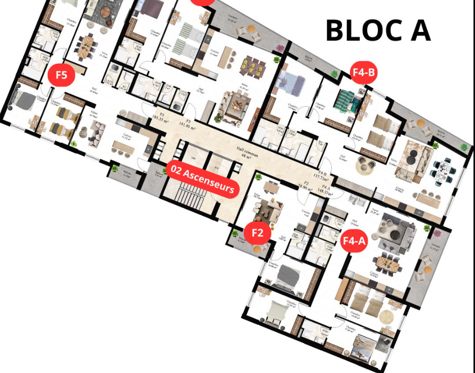 Appartement F4 à vendre - Belgaid - Oran avec vue panoramique