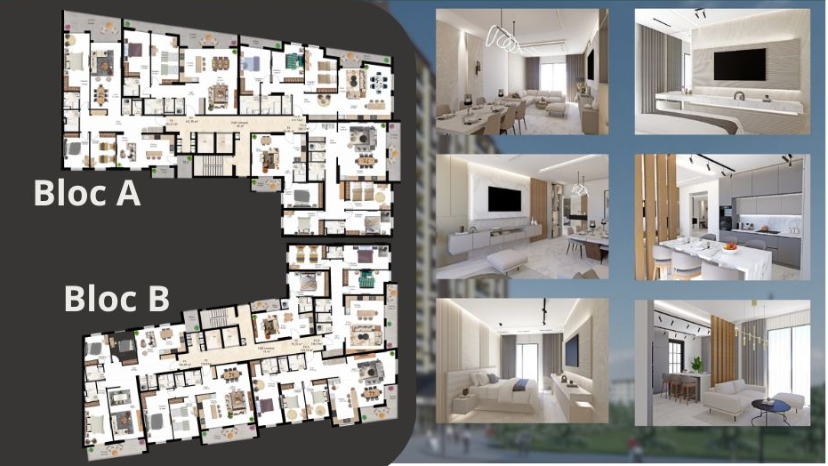 Appartement F3 à vendre - Belgaid - Oran avec vue panoramique