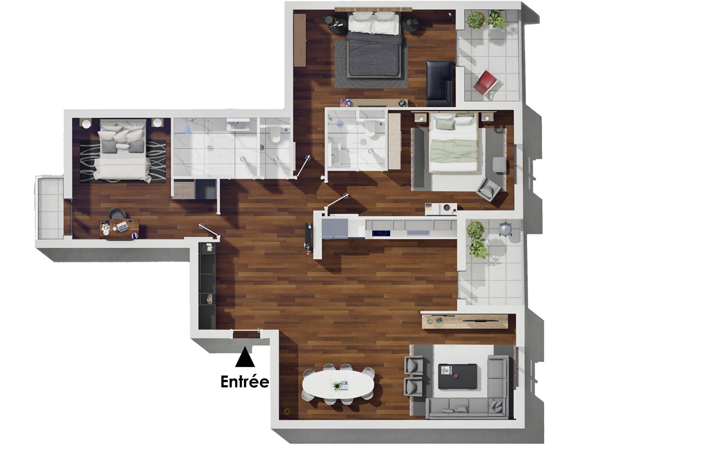 Appartement T4 à vendre -Gambetta-Oran avec vue panoramique