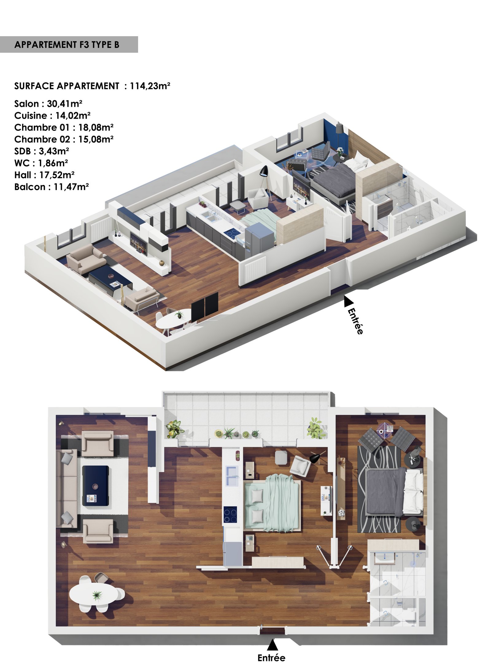 Appartement T3 à vendre -Gambetta-Oran avec vue panoramique