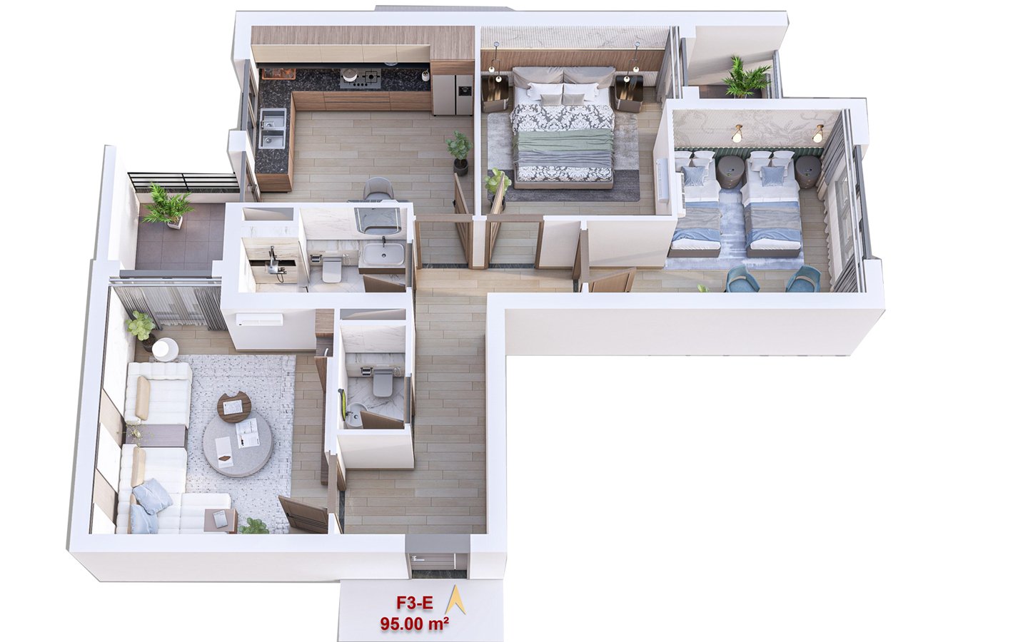Appartement F3 à vendre -Bel-Air-Oran avec vue panoramique