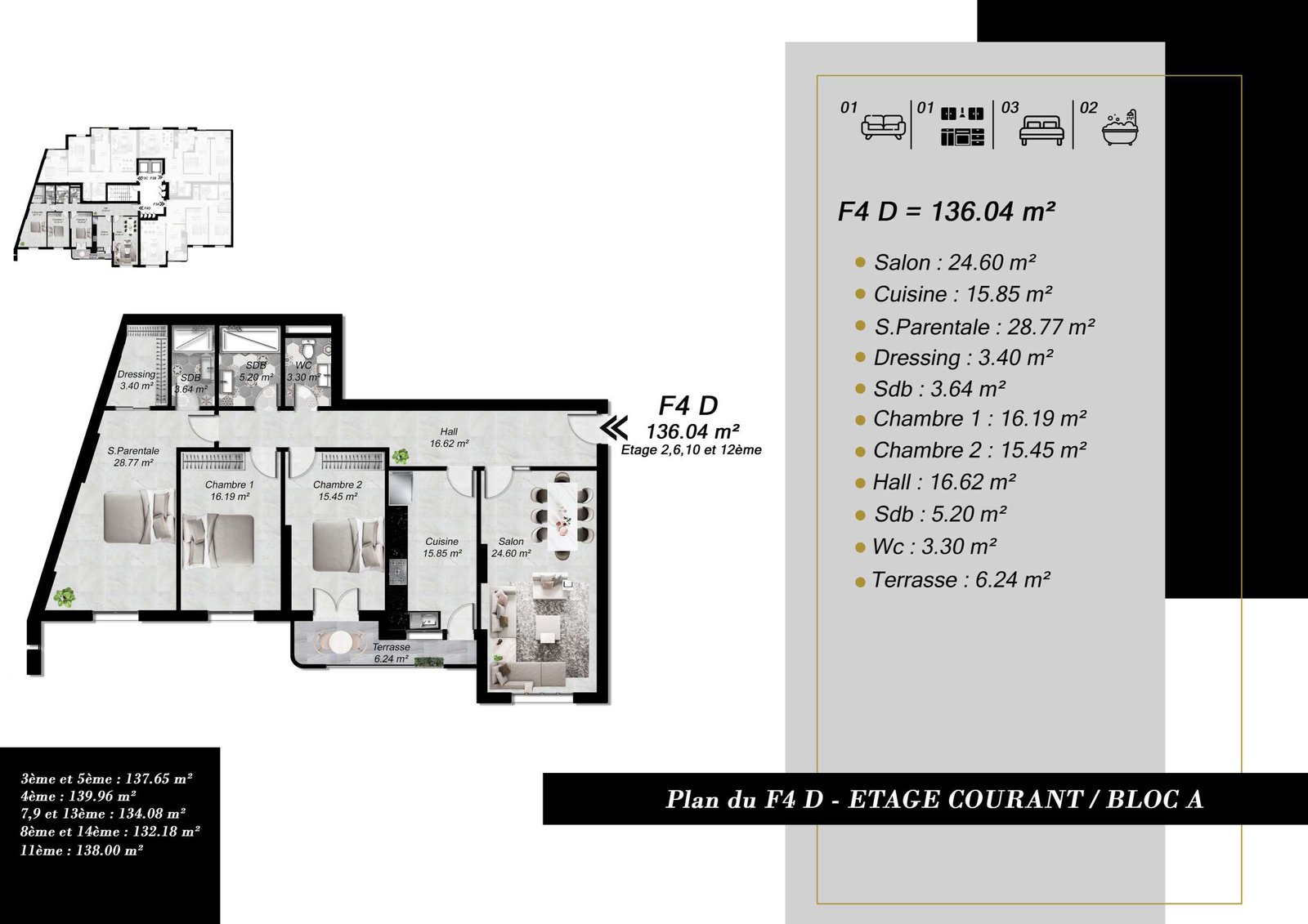 Appartement F4 à vendre - Frange Maritime-Oran avec terrasse