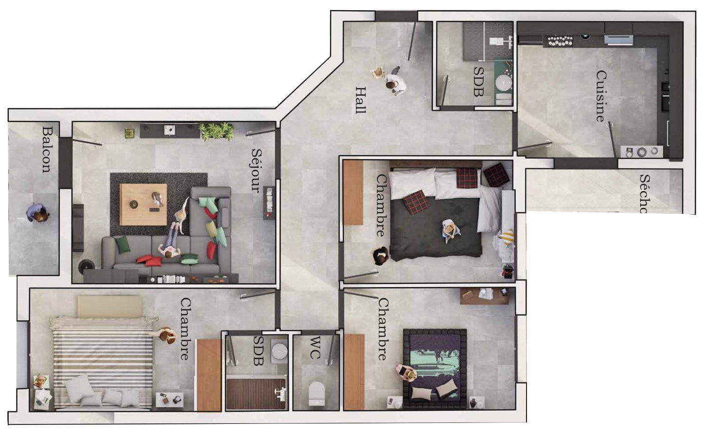 Appartement F4 à vendre - Bouchikhi-Oran avec vue panoramique