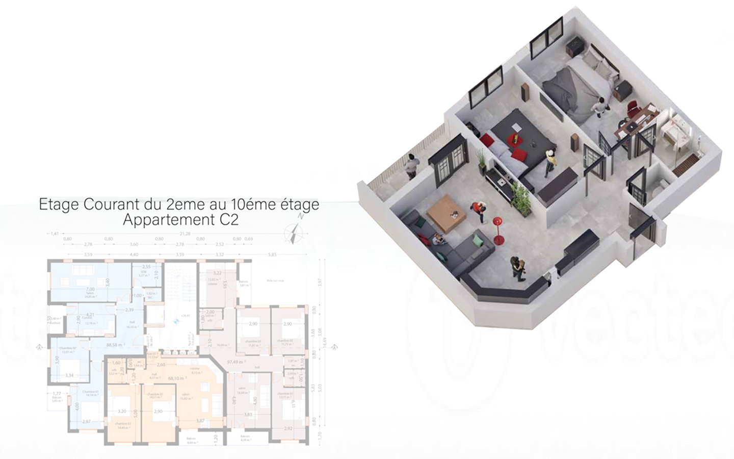 Appartement F4 à vendre - Bouchikhi-Oran avec vue panoramique