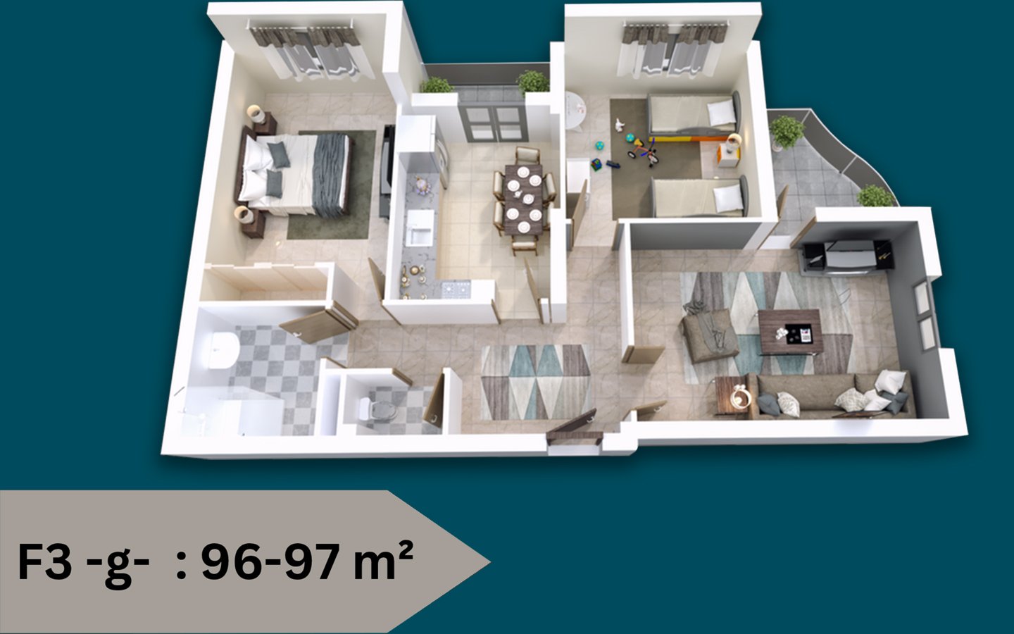 Appartement F3 à vendre - Belgaïd- Oran