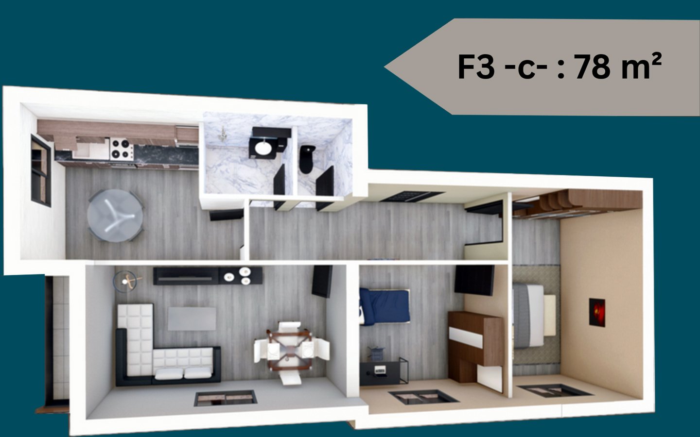 Appartement F3 à vendre -Belgaïd- Oran