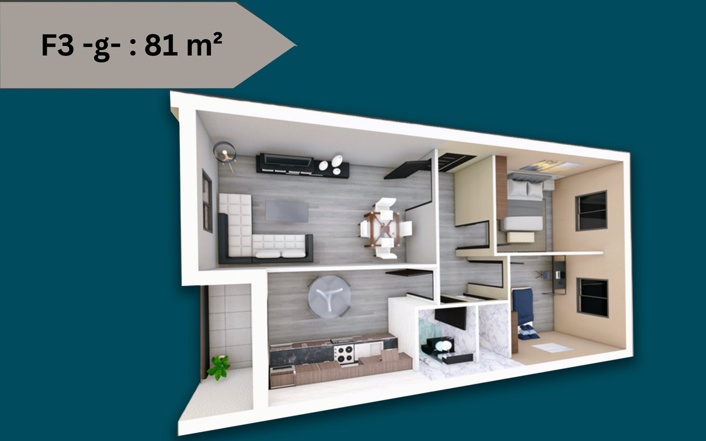 Appartement F3 à vendre - Belgaïd-Oran