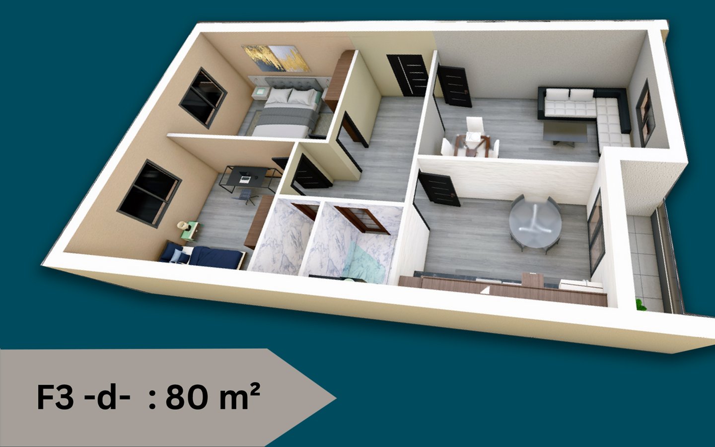 Appartement F3 à vendre - Belgaïd-Oran