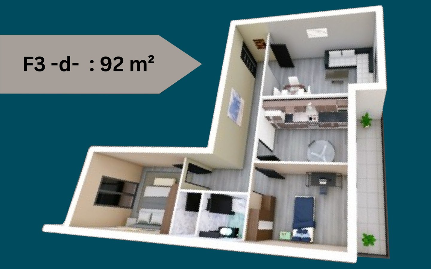 Appartement F3 à vendre - Belgaïd- Oran