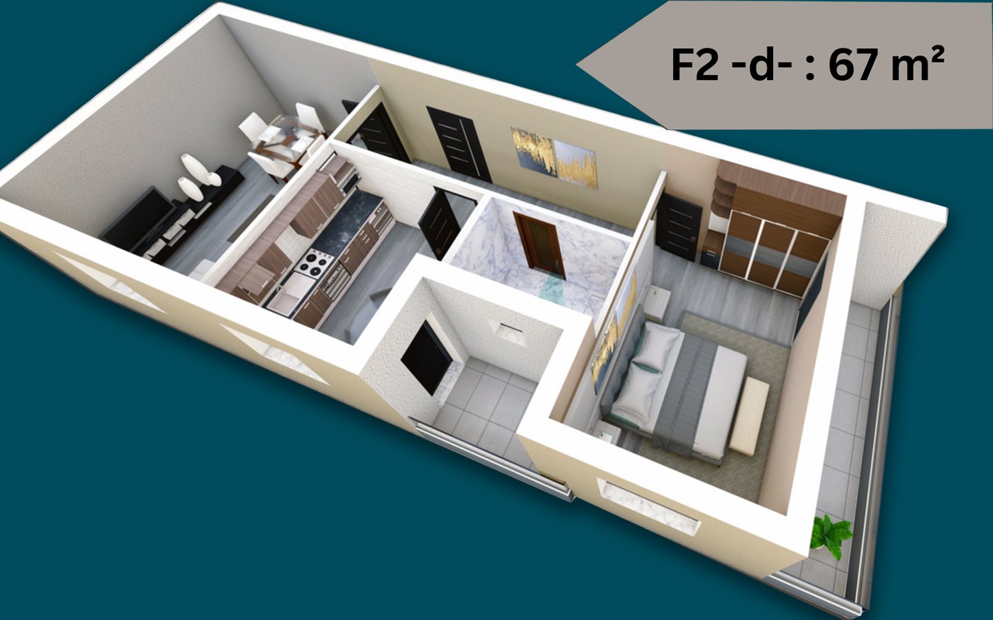Appartement F2 à vendre - Belgaïd-Oran