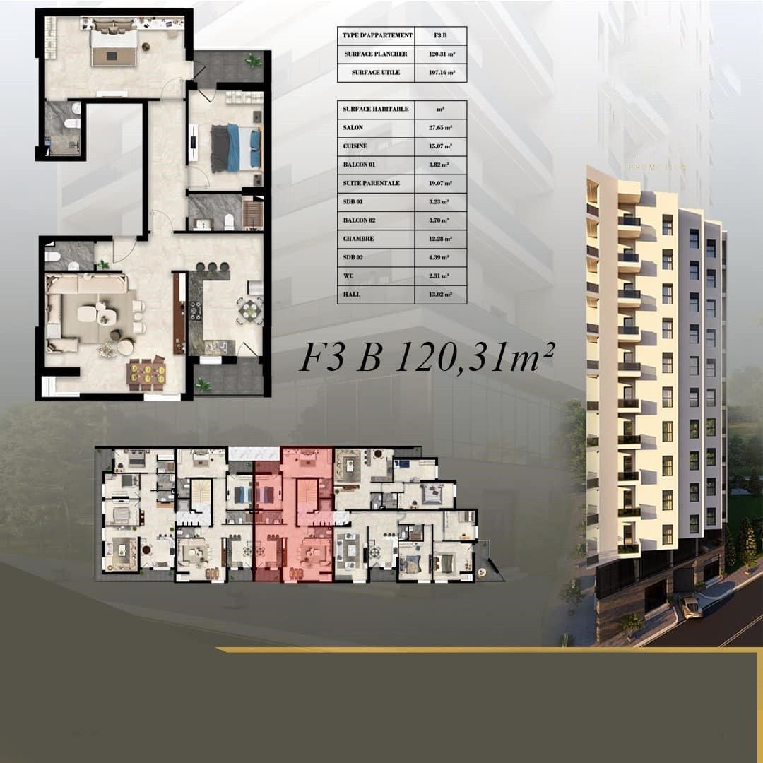 Appartement F3 à vendre - Hlm-Oran