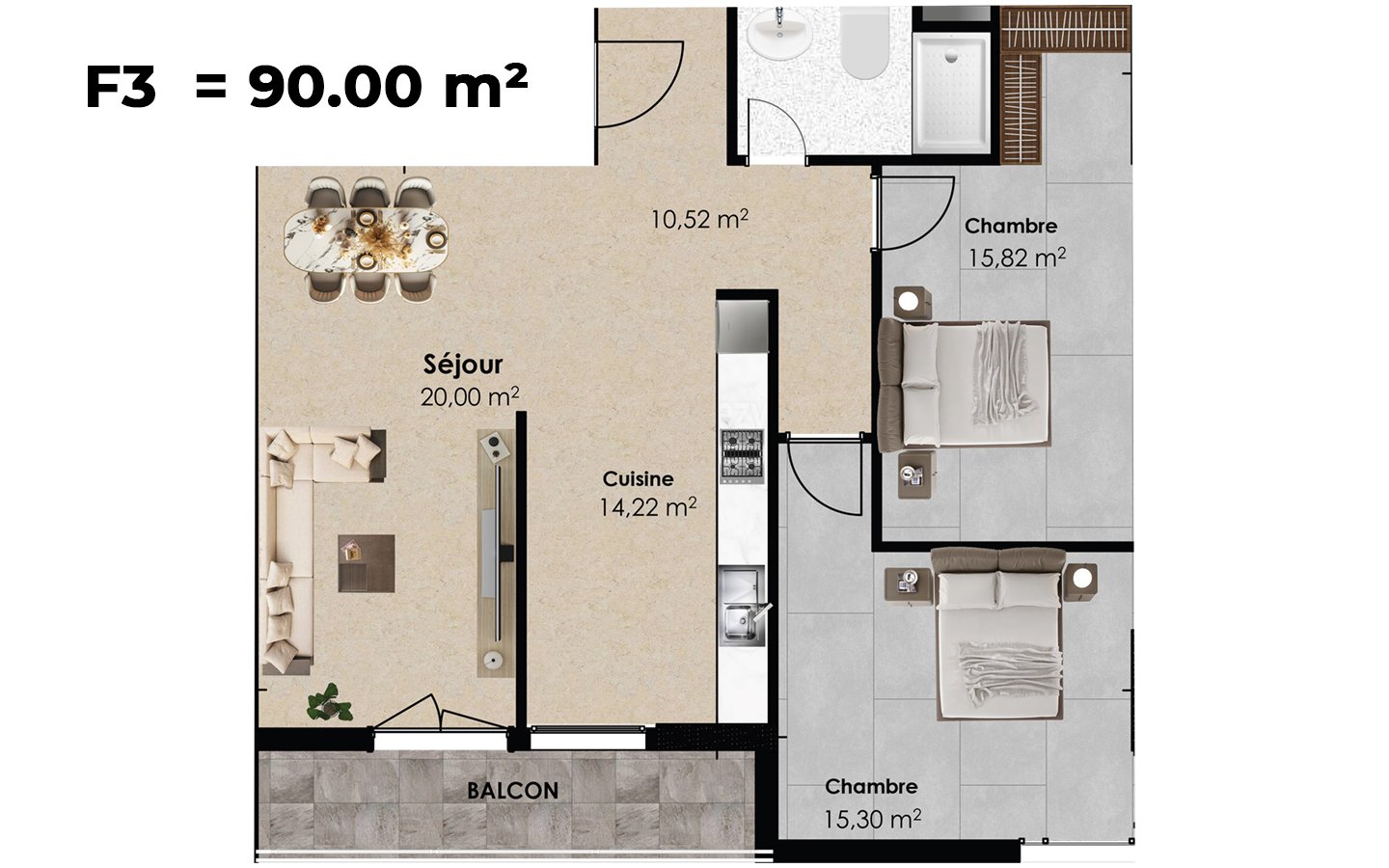 Appartement T3 à vendre - Akid Lotfi- Oran