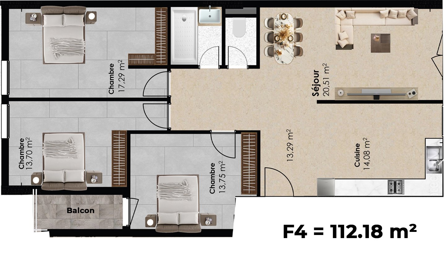 Appartement T4 à vendre - Akid Lotfi- Oran