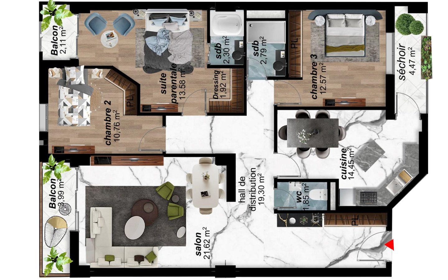 Appartement F4 à vendre - Bir El Djir-Oran
