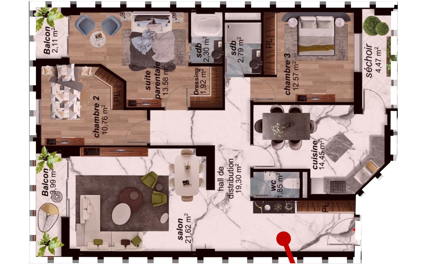 Appartement F4 à vendre -Bir El Djir-Oran