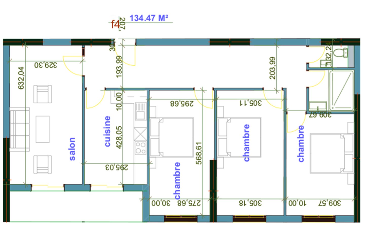Appartement F4 à vendre - Fernand Ville-Oran