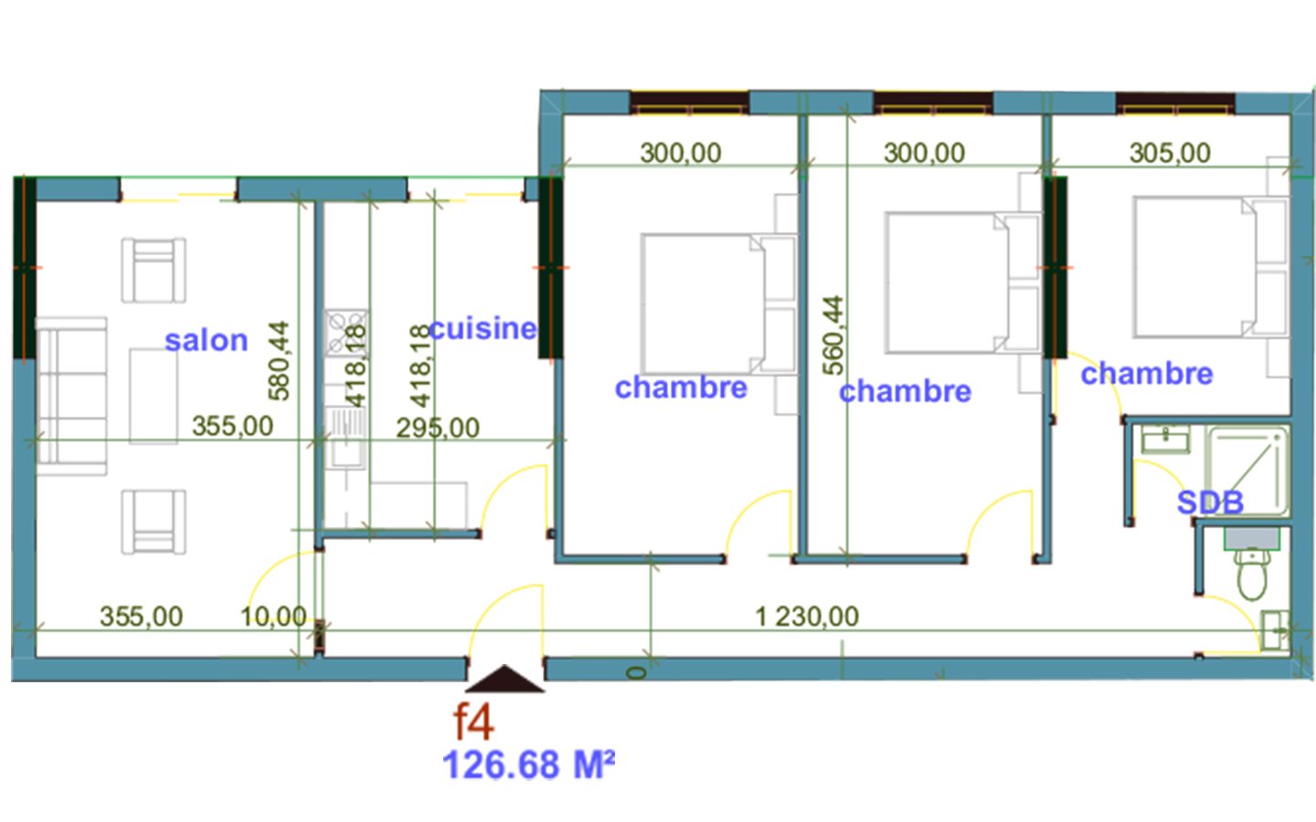 Appartement F4 à vendre - Fernand Ville-Oran