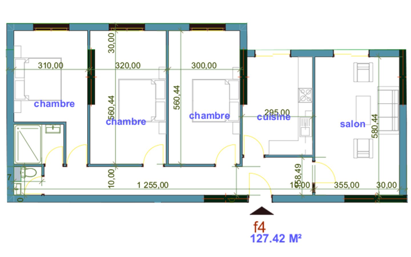 Appartement F4 -vendre à Fernand Ville-Oran