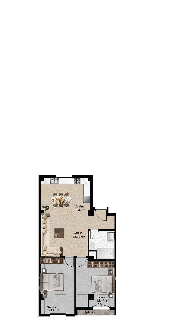 Appartement F3 à vendre - Gambetta-Oran
