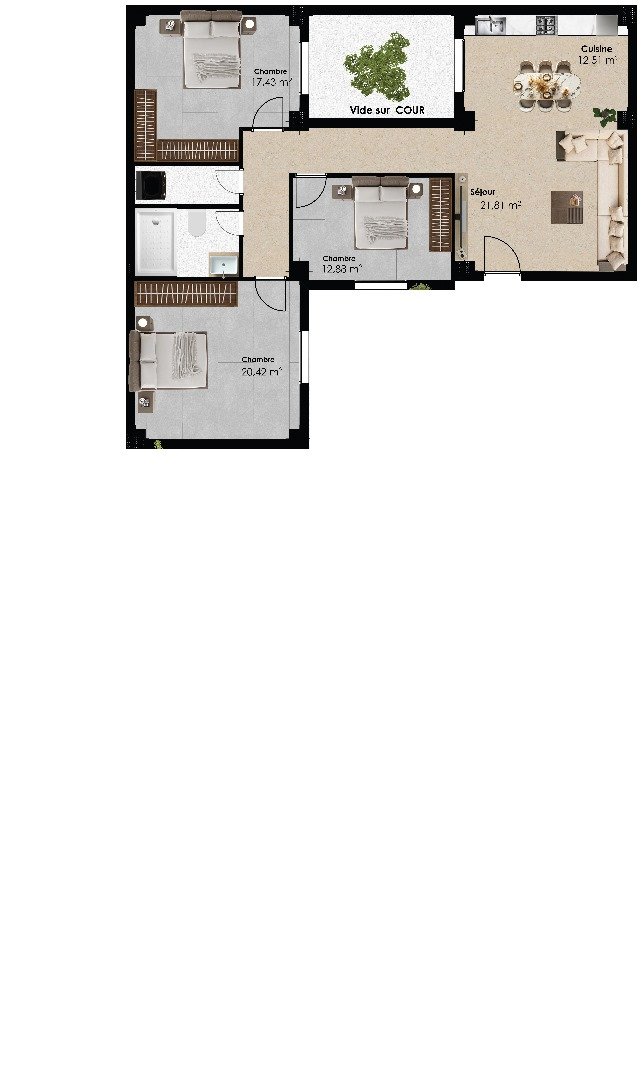 Appartement F4 à vendre - Gambetta-Oran