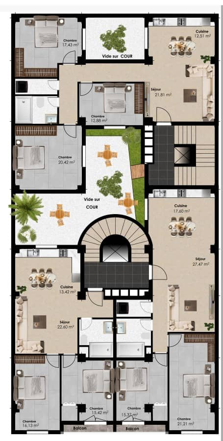 Appartement F4 à vendre - Gambetta-Oran