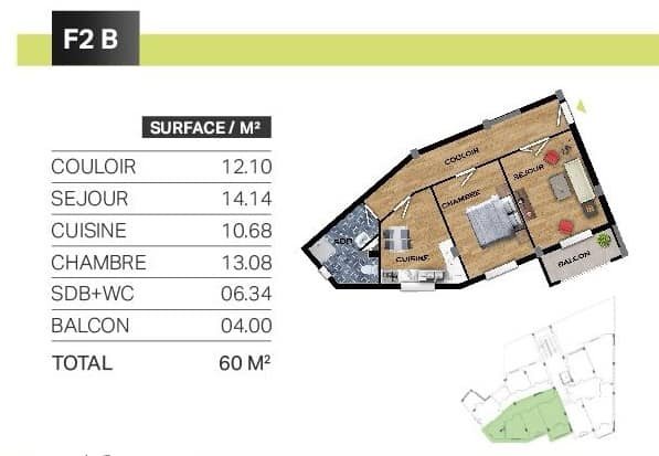 Appartement T2 à vendre - Bousfer-Oran avec vue panoramique
