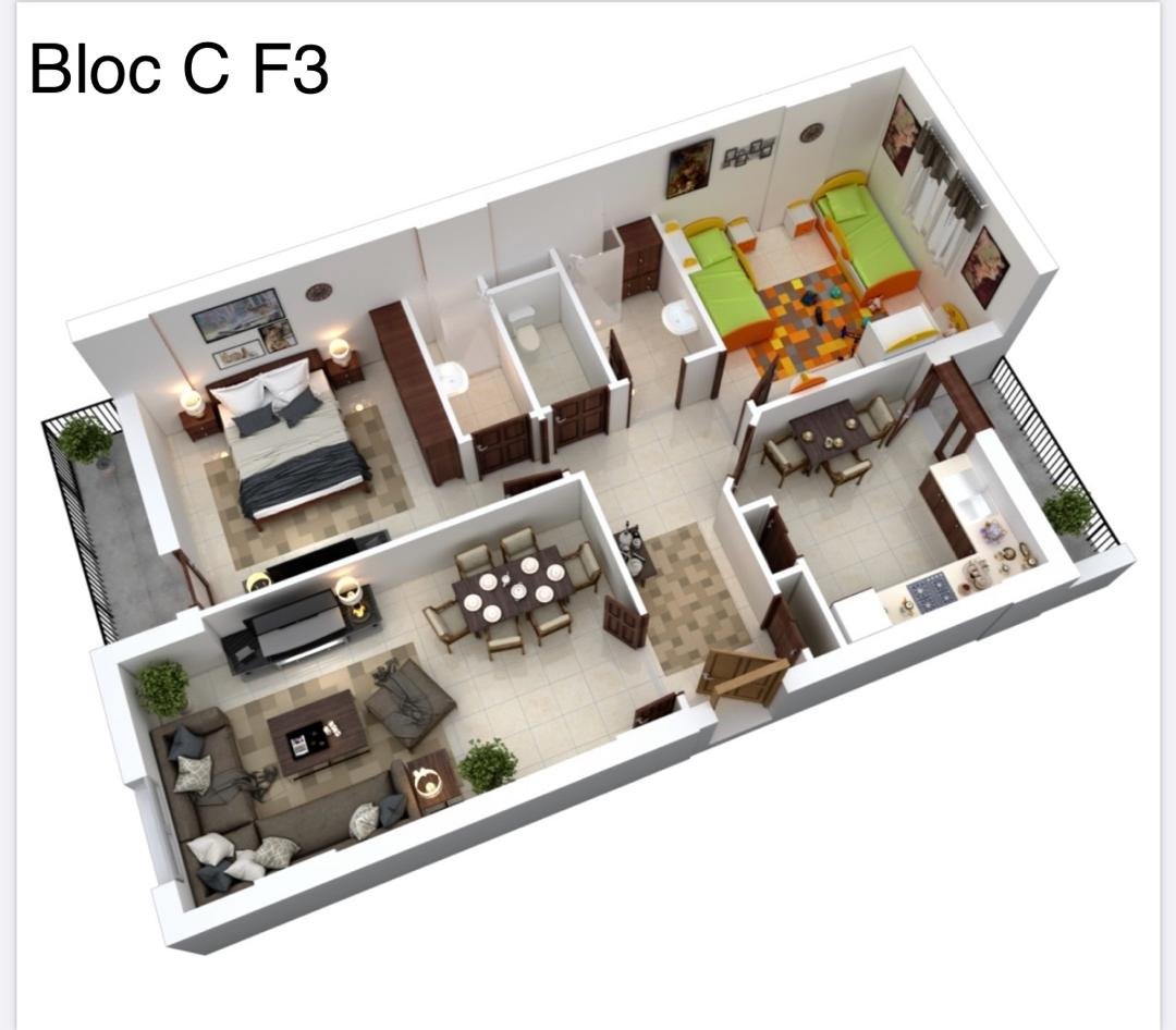 Appartement F3 à vendre à Boulverd Des Lions, Oran avec vue panoramique