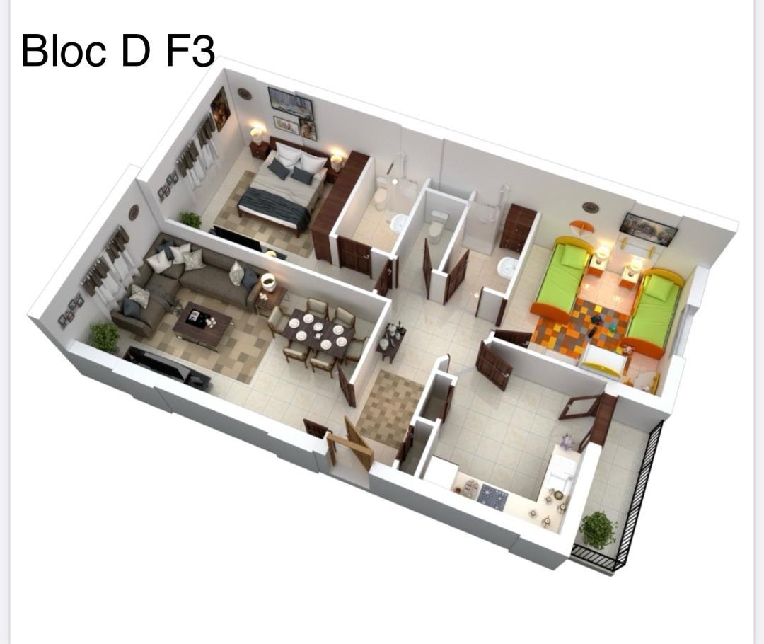 Appartement F3 à vendre à Boulverd Des Lions, Oran avec vue panoramique