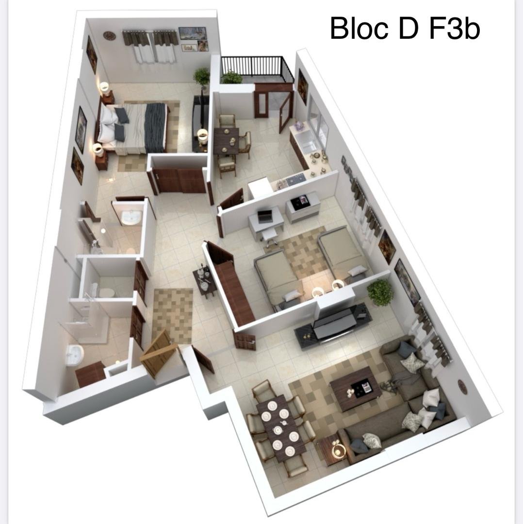 Appartement F3 à vendre à Boulverd Des Lions, Oran avec vue panoramique